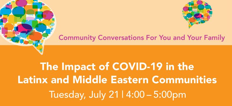 The Impact of Covid-19 in the Latinx and Middle Eastern Communities graphic
