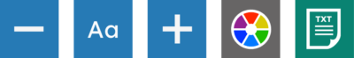 Recite Me icons for text size decrease/increase, font, color, and plain text