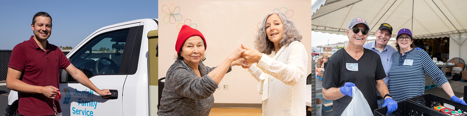 two people dancing in a community center