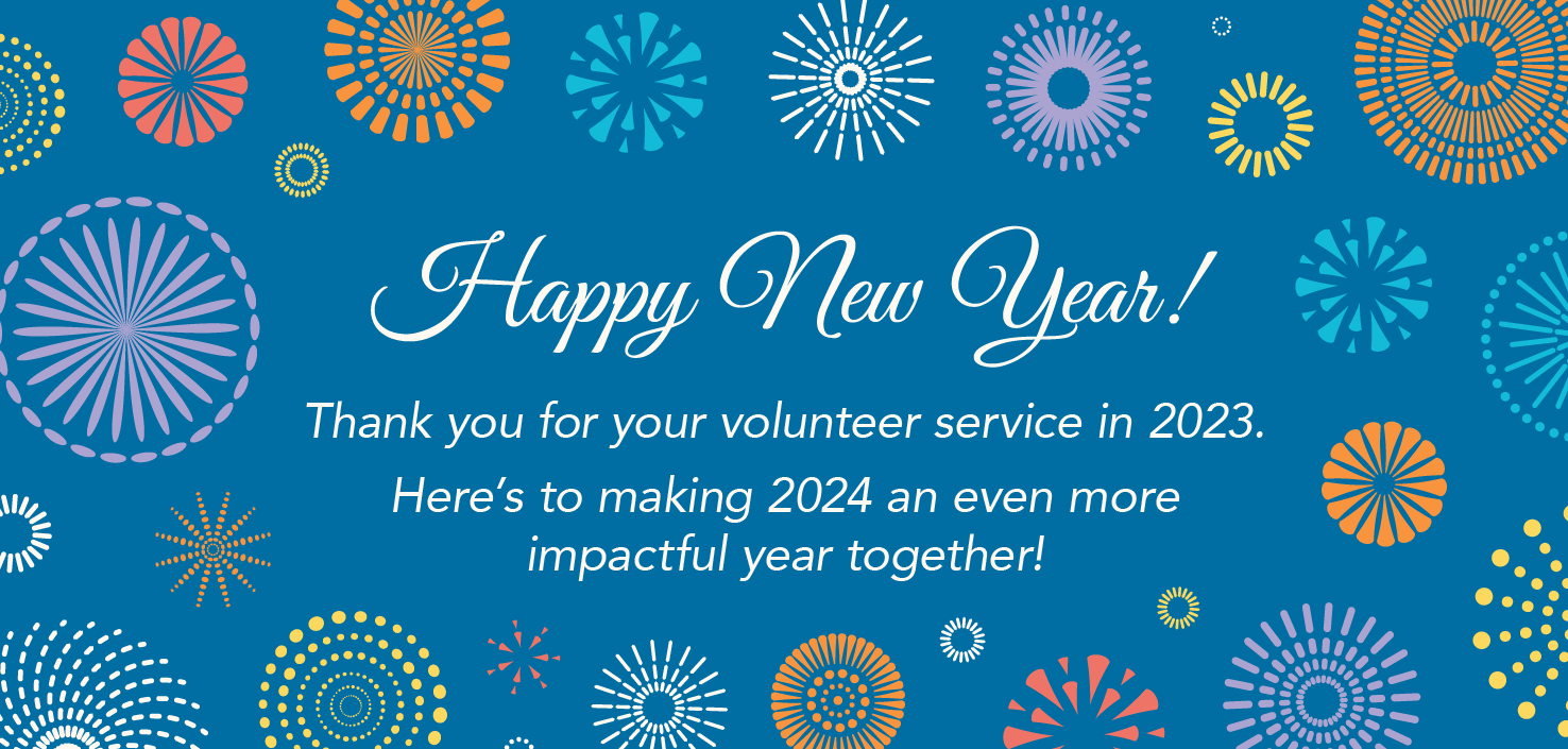 Happy New Year Volunteer page banner