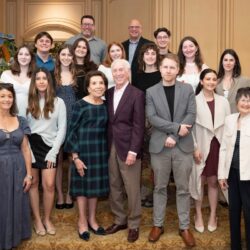 Our newest Scholarship recipients pose with Scholarship founders, Dr. Bob Rubenstein and Marie Raftery, and members of the JFS Scholarship Committee at our 2025 Scholarship Brunch.